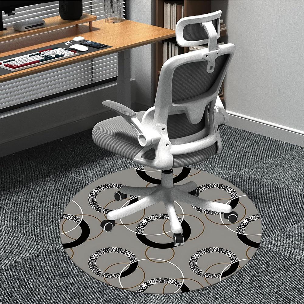 

1pc Circle Pattern Chair Carpet for Office, Non-slip, Soft and Durable Office Rug for Interior Decoration, Perfect for Office yy260313091 80cm by 80cm