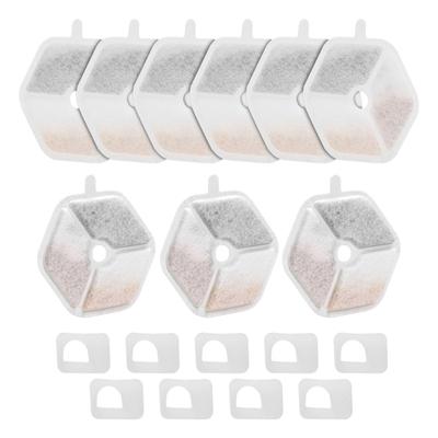 9 kusů náhradních filtrů a 9 kusů houbiček pro bezdrátovou fontánu pro kočky z oceli a kovu, pěnový filtr pro fontánu na vodu pro psy