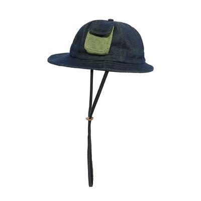 Summer Hat Denim Embroidered Bucket Hat Safari Bucket Sun Protection UV Protection Casual Large Size Outdoor Camping Drawstring Men Women [Croogo]