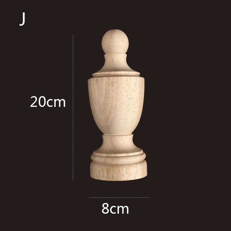 Escultura em madeira Arca Perna Circular Pé de madeira Móveis Bola cilíndrica Aplique Kawaii Decoração de quarto Decoração de escada de leão de madeira