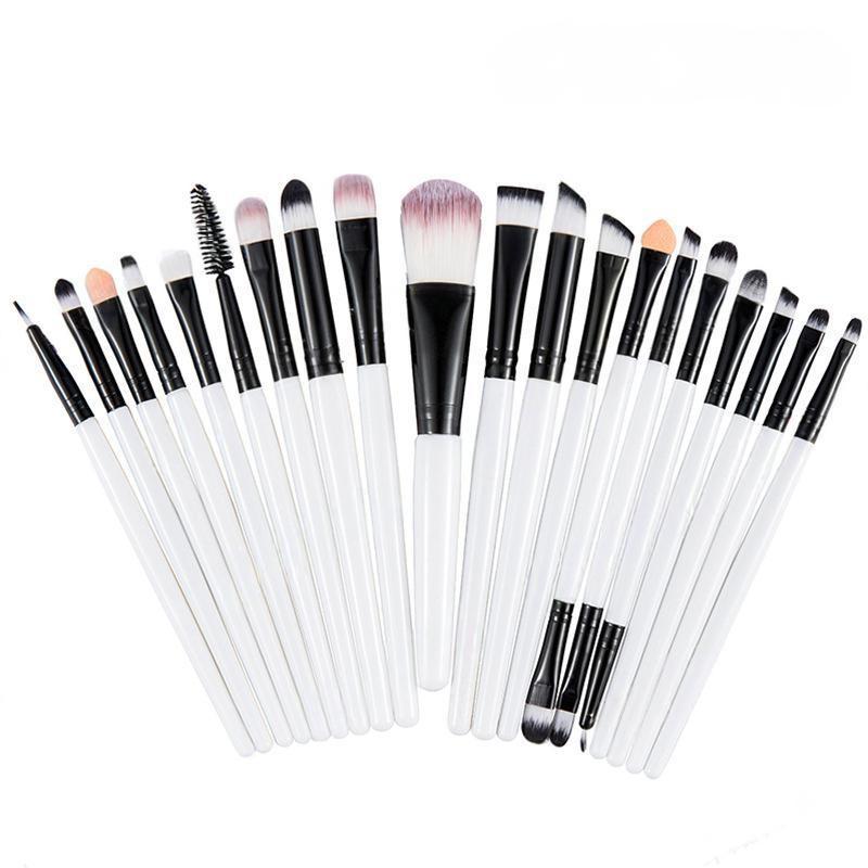 

Makeup 20 Eye Brushes Beauty Tools Eyeshadow Brush Long Rod Set Gift Durable White Black