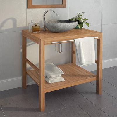 Vidaxl Bathroom Vanity Unit, Solid Teak Wood, 74X45X75 Cm
