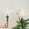 LED Rotating Christmas Tree Topper Star - Five-Pointed Decorative Light