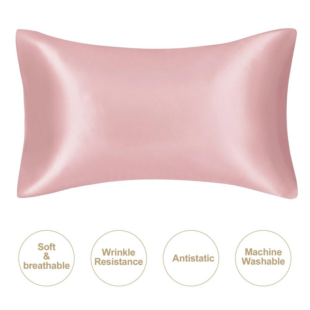 1PC JuwenSilk Silky Stain Pillowcase Silky Pillowcase Natural Silk Pillowcase Mulberry Silk Pillow Case Standard Queen