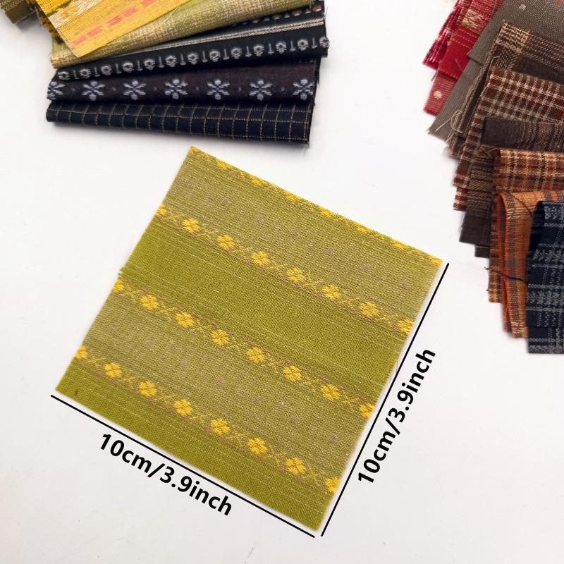 50 Random 10x10cm Handmade DIY Tie-dye Fabric Squares - Patchwork Craft Assortment for Baby Clothes & Textile Art