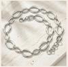 Minimalist Chain Necklace for Women, Chunky Oval Link Trendy Stainless Steel Waterproof Geometric Jewelry