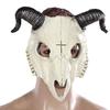 Cosplay Goat Skull Face Guard Ultralight Breathable Realistic Looking Halloween Decor Masquerade Party Prop