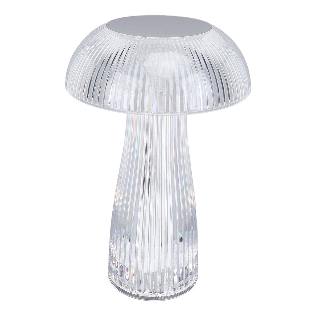 Desk Lamp Acrylic Rechargeable Cordless 3 Color Dimmable Touch Control Portable Mushroom Lamp for Be