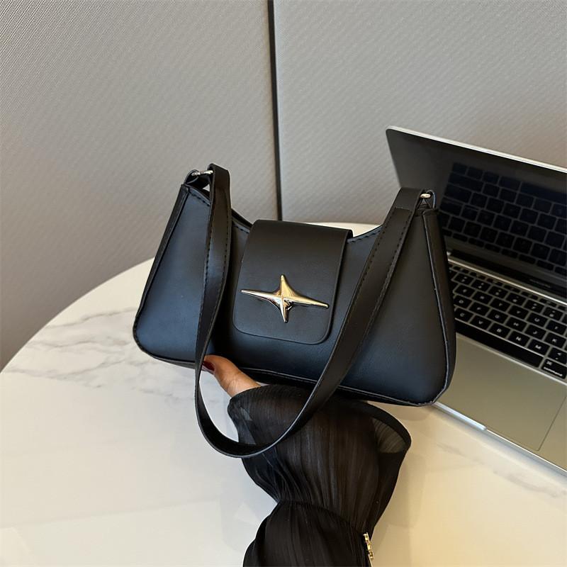 Trendy Black Pu Crossbody Bag For Women Fashionable Everyday Use Simple Design