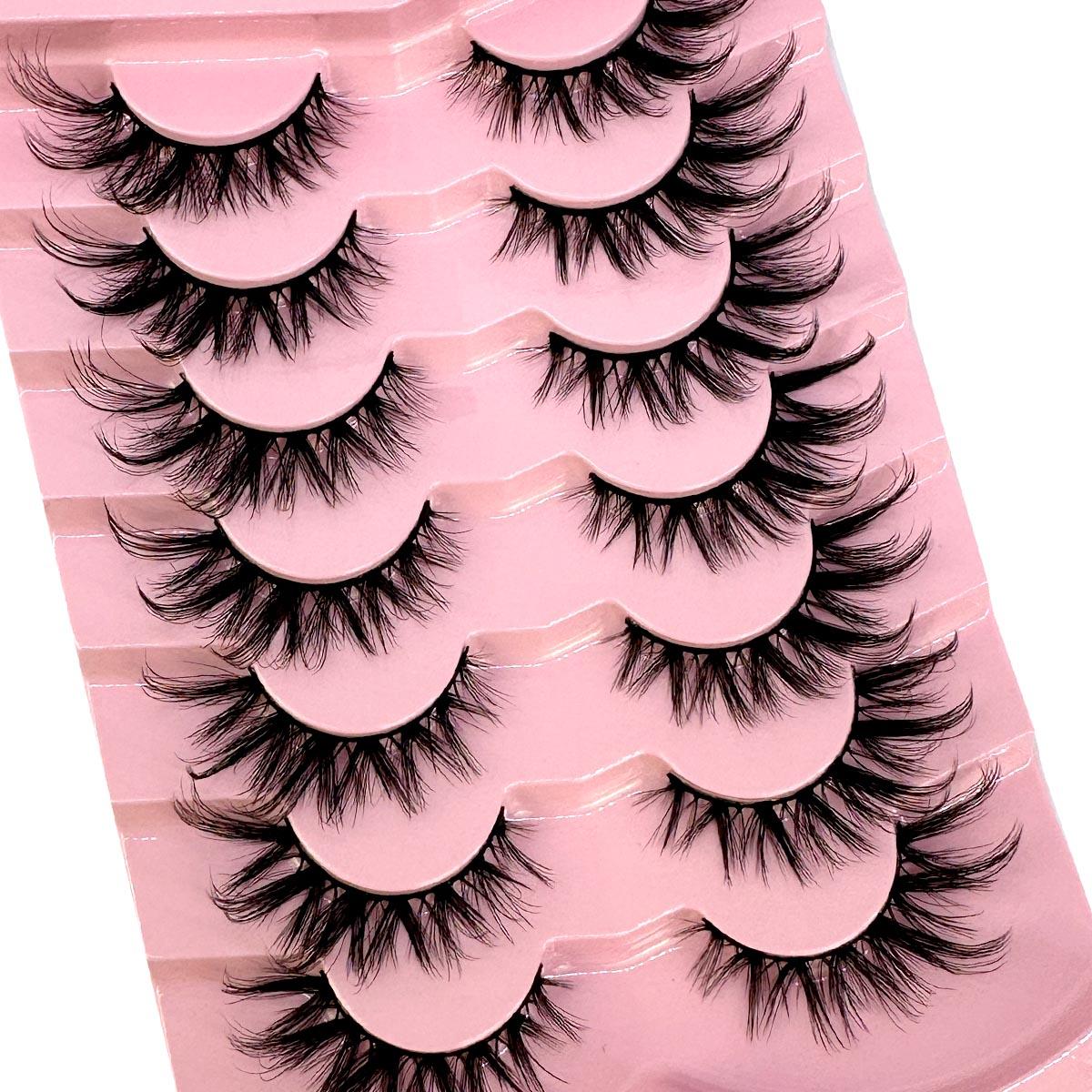 

Новые 7 пар ресниц кошачий глаз 8D норковые ресницы завитые крылатые натуральные реалистичные грязные кончики глаз удлиненные густые накладные ресницы мягкие искусственные 7Pairs