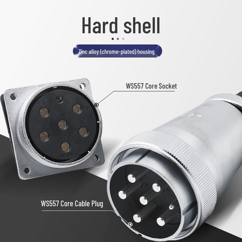 Weipu WS55 Aviation Plug: 4-core, 7-core, 40-core, 53-core, 61-core, Male Plug & TQ Female Square Socket Connector.