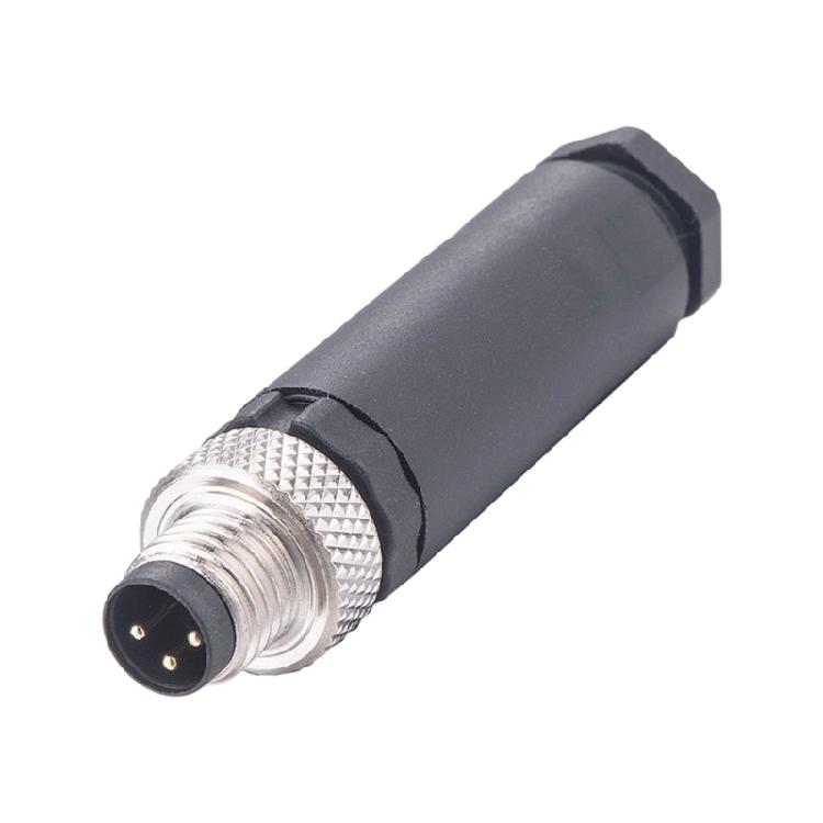 Secure M 8 Waterproof Plugs 3Pin / 4 Pin High Strength PA66 Housing For Stable Connection Protections Against Oils/Acids