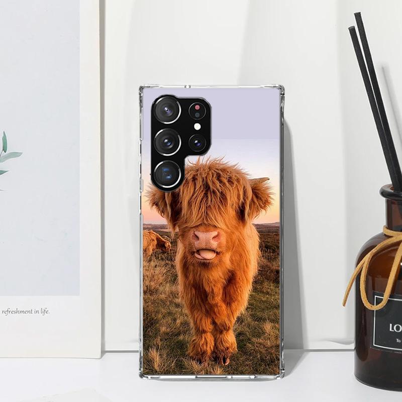 

Cute Highland Cow Phone Case For Samsung Galaxy S26 S25 Edge S24 FE S23 S22 Ultra S21 Plus S20 + Art Fundas Back Cover Galaxy S2 Samsung S26
