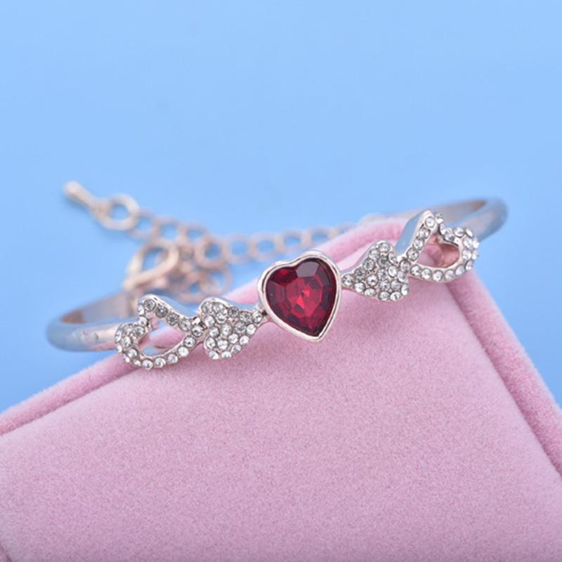 Damer Elegant Krystall Kjærlighet Hjerte Armbånd