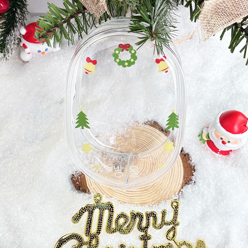 

Christmas Style PVC Storage Bags Transparent Portable Bag with Keychain 13cm Plush Doll Display Case Girls Cute Traveling Bag