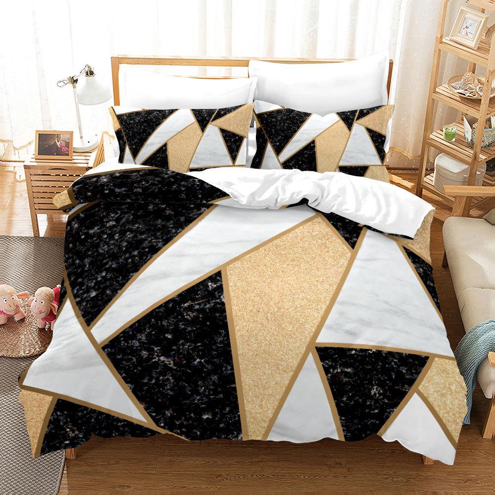 Farbe Marmor 3D Dreidimensional Digitaldruck Bettbezug Dreiteilig Bettbezug Kissenbezug