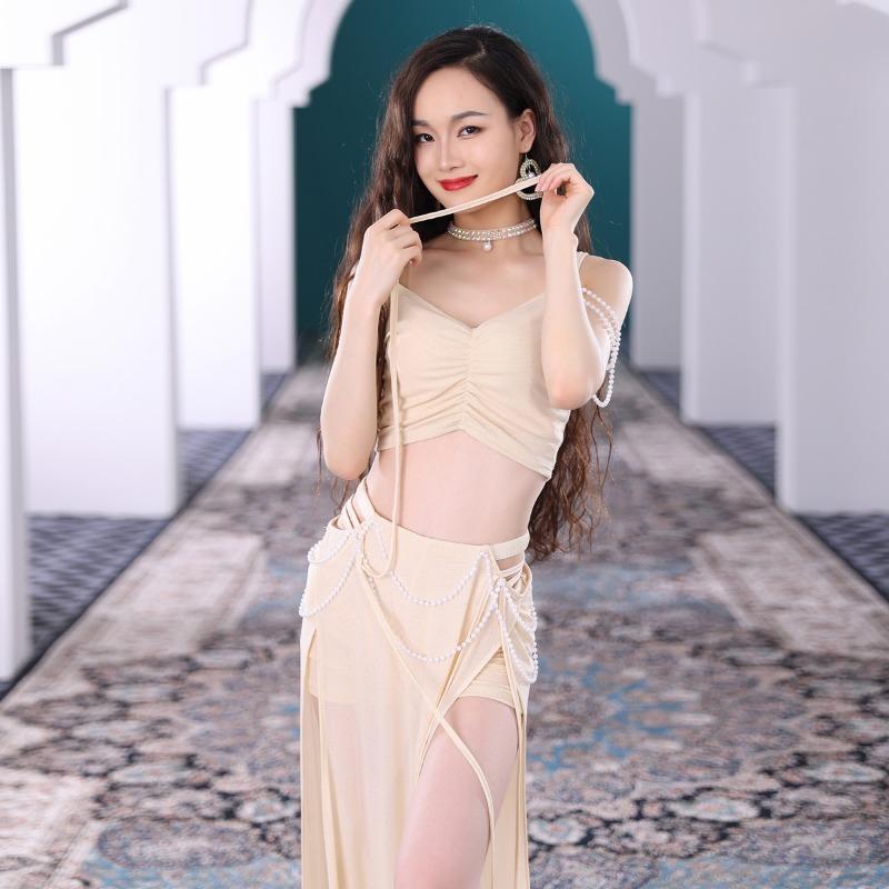 Belly Dance Palace Style Practice Dress Oriental Dance Practice Dress Sexy Set Long Skirt Strap Style
