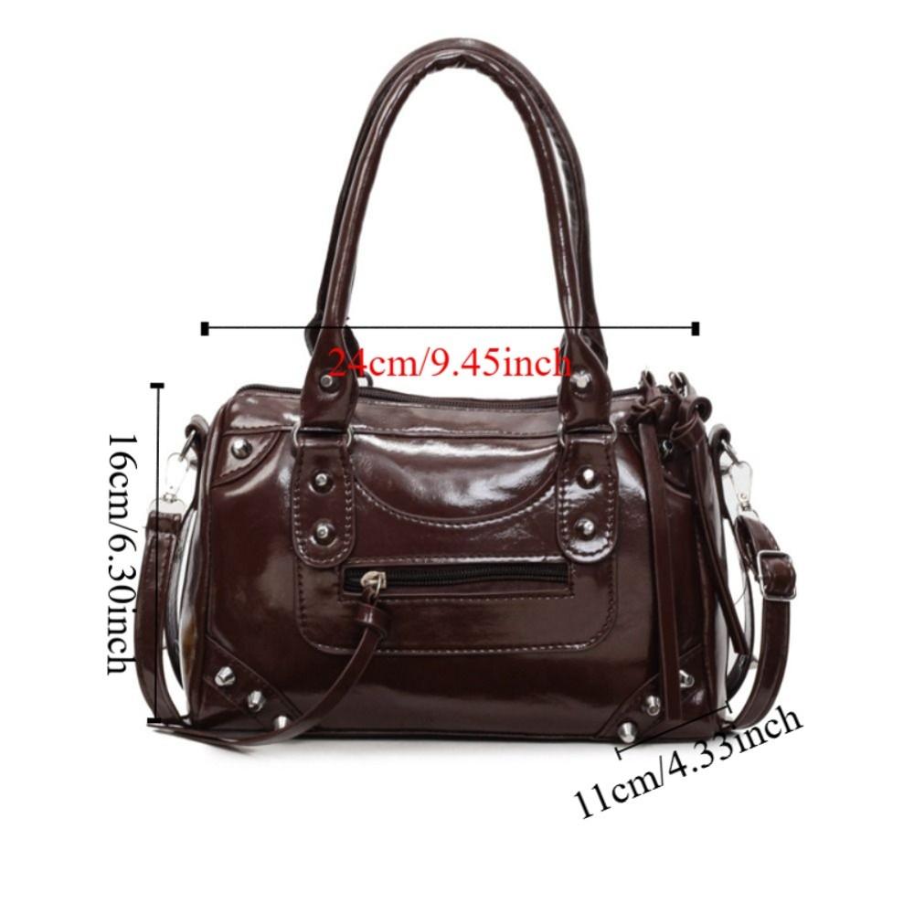 Punk Retro Underarm Bag Vintage Pillow Handbag Fashion Boston Bag  Travel