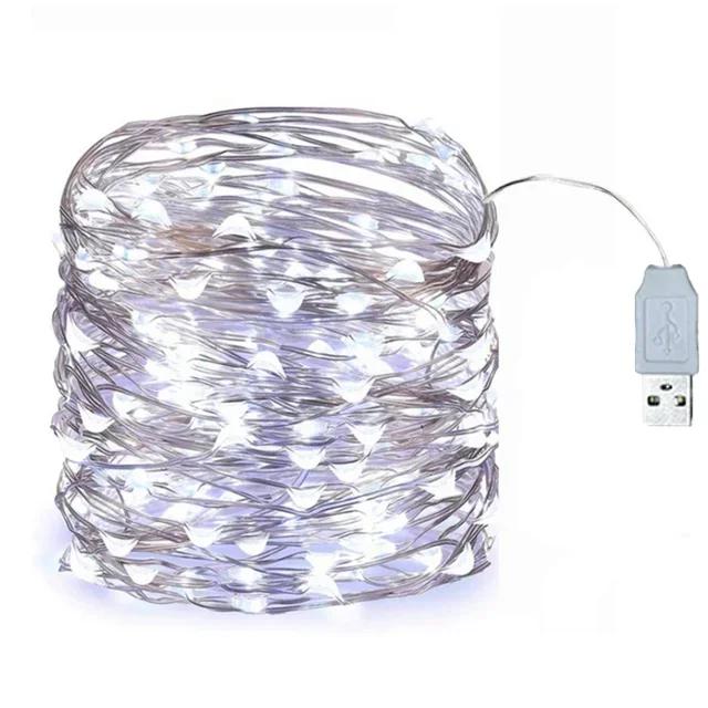 Copper Wire USB LED String Lights Garland Fairy String Light for Holiday Christmas Wedding Party Garden Patio Lights Decoration