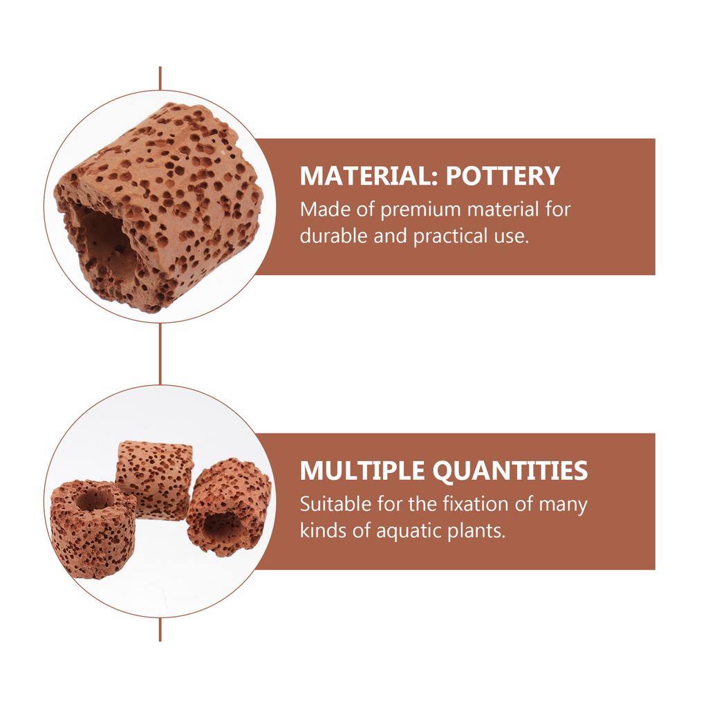 Pflanzenwasserfixierer Aquarium-Ringhalter Fischbecher-Behälter Medium für Keramikpflanzen Gewichte Topf Wasserpflanzen-Filter Keramik-Teich-Pflanzgefäß