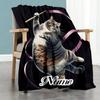 Cat Personalized Name Blanket Cozy Personalized Blanket Comfortable Versatile for Office Chair Couch Livingroom Office Four Seasons Multipurpose