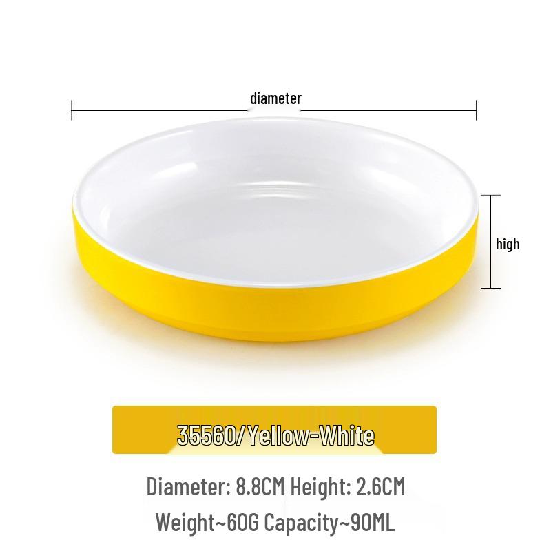 Small Melamine Bowl - Imitation Porcelain, Round Plastic Plate for Dipping Sauce or Snacks, Ideal for Commercial Use