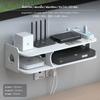 2tier Wall Mounted Router Storage Box, NoDrill WLAN Shelf, ivory A2 29cm