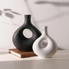 European Artistic White Ceramic Vase for High-End Living Room Decor Ornament