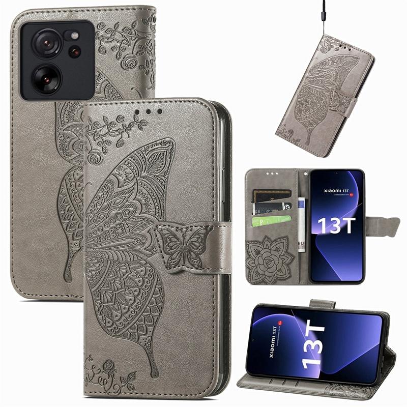 For Xiaomi 13T/Note 13 Pro/14/14 Pro Butterfly Printed Wallet Case, Cellphone Pouch case for Huawei Mate 60 Pro Plus
