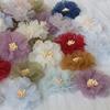 10Pcs 5CM Wrinkle Chiffon Fabric Cored Flowers For DIY Hair Accessories Hats Headband Wedding Dress Decoration