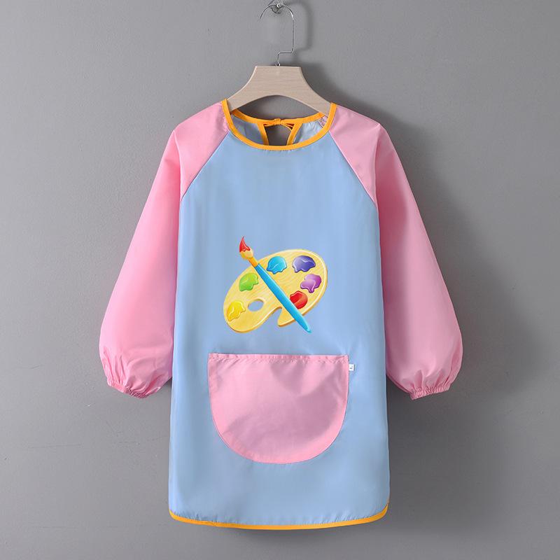 Children's Waterproof Art Smock with Logo - Reversible Apron for Painting and Eating  