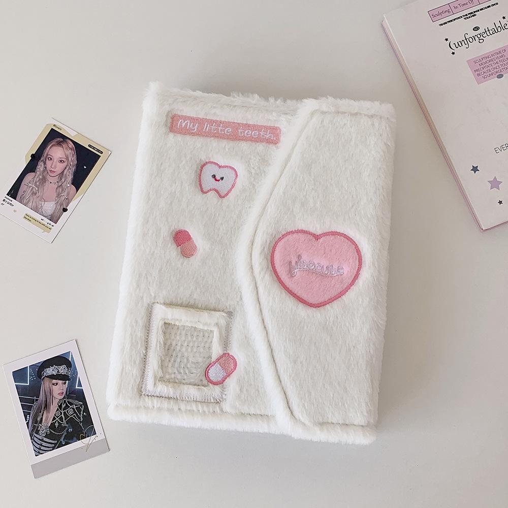 Korean Style A5 Sweet Plush Photo Album Love 3 Inch Small Fresh Collect Book For Girls Star Chasing Card Binder