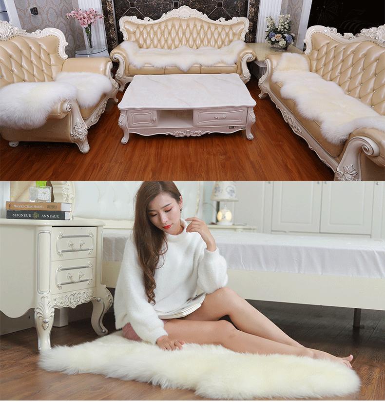 Modern Plush Sheepskin Carpet for Living Room and Sofa Cushion