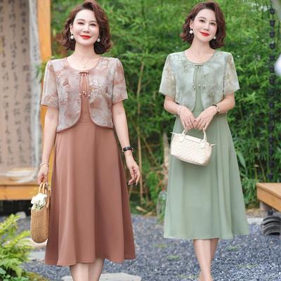 Vestido de Verano Estilo Chino Adelgazante 2026 para Madres de Mediana Edad y Mayores