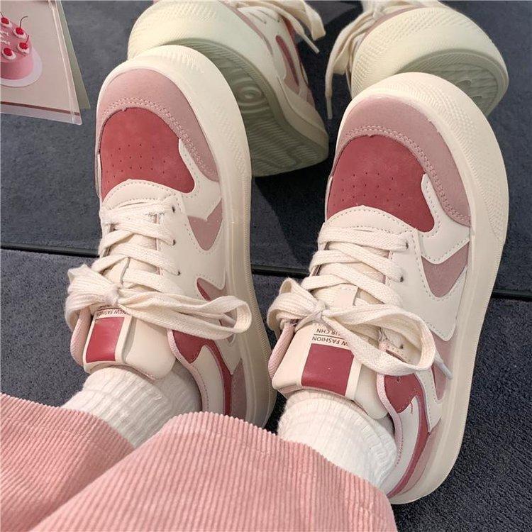 Bread Shoes Women's Mixed Batch  Autumn New Rubber Soft Bottom Women's Shoes Lightweight Breathable Color-Blocking Casual Sneaker