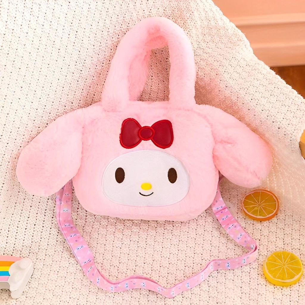 Sanrio Stitch Plush Shoulder Bag Zip Close