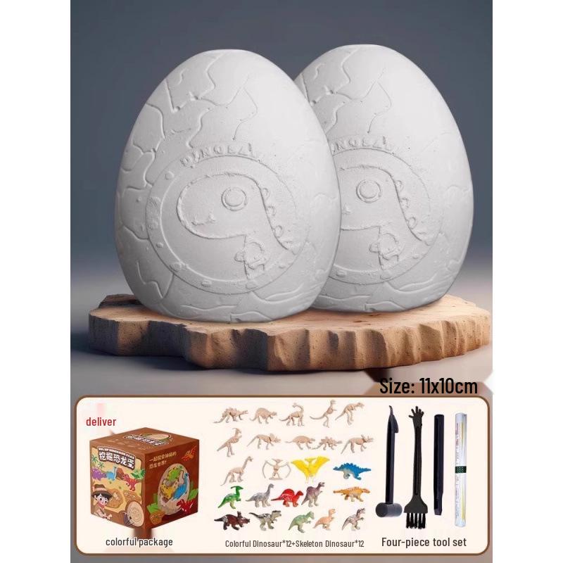 Dinosaur Egg Excavation Toy: Kids DIY Fossil Gem Treasure Digging Set