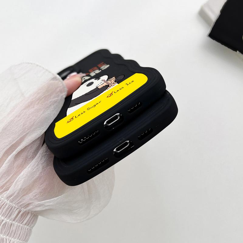 Ayılar Yumuşak Dalga Şekli Telefon Kılıfı Realme için C53 C55 Redmi Not 12 Not 11 Pro Samsung S23 Ultra A53 A52 Vivo V23e Y35 Y02 IPhone Tecno Spark Kapak