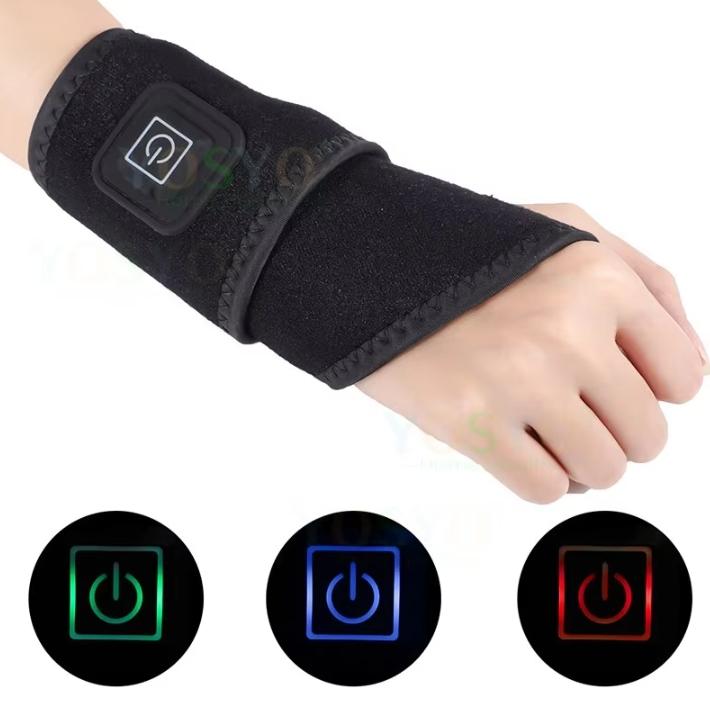 Elektrisch beheizbare Handgelenkbandage mit verstellbarem und atmungsaktivem schwarzen Band für Sport und Handgelenkschutz-Werkzeuge