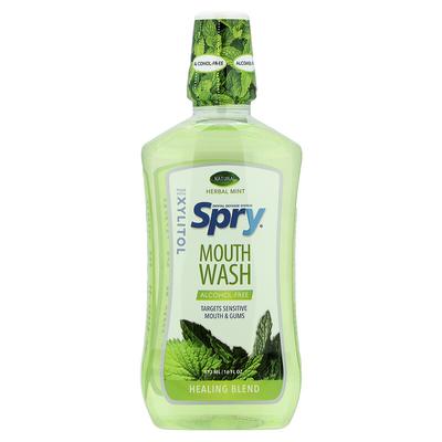 Spry® Mouth Wash, Healing Blend, Alcohol-Free, Natural Herbal Mint, 16 Fl Oz (473 Ml)
