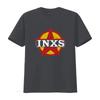 Vintage Retro INXS Rock Band Distressed Star Print Casual T Shirt vintage Washed Stretched graphic Versatile fashion