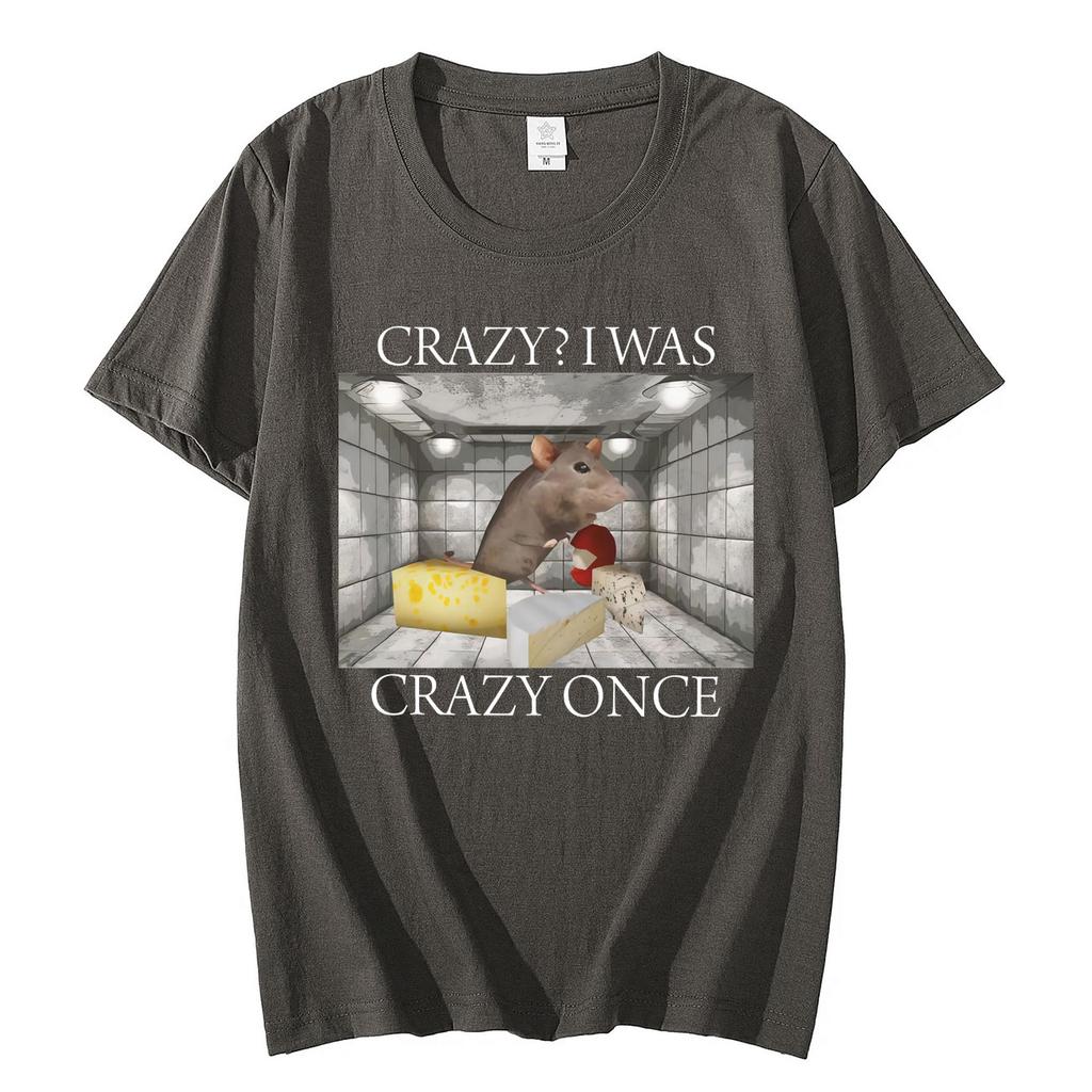 Crazy Rat Funny Meme TShirt Men Women Clothing High Quality Fashion Oversized TShirts Summer Casual Cotton T Shirt Streetwear
