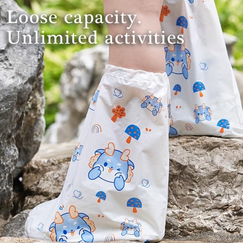 High Top Design Shoe Covers Disposable Water Resistant Boot Covers Overshoes Shoe Protectors Thickened Rain Shoes