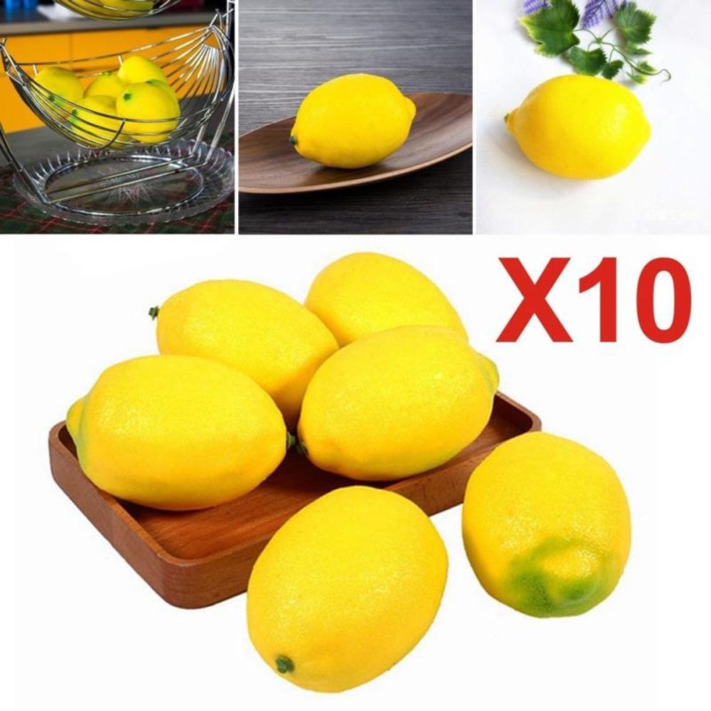 Artificial Faux Limes Lemons 10 Piece Foam Simulation Fruit for Home Decor