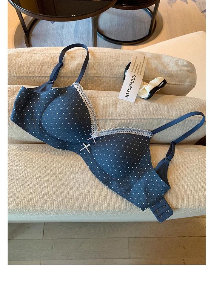 Women's Wire-Free Push-Up Lace Bra - Breathable, Anti-Sagging, Side Support for Small Busts