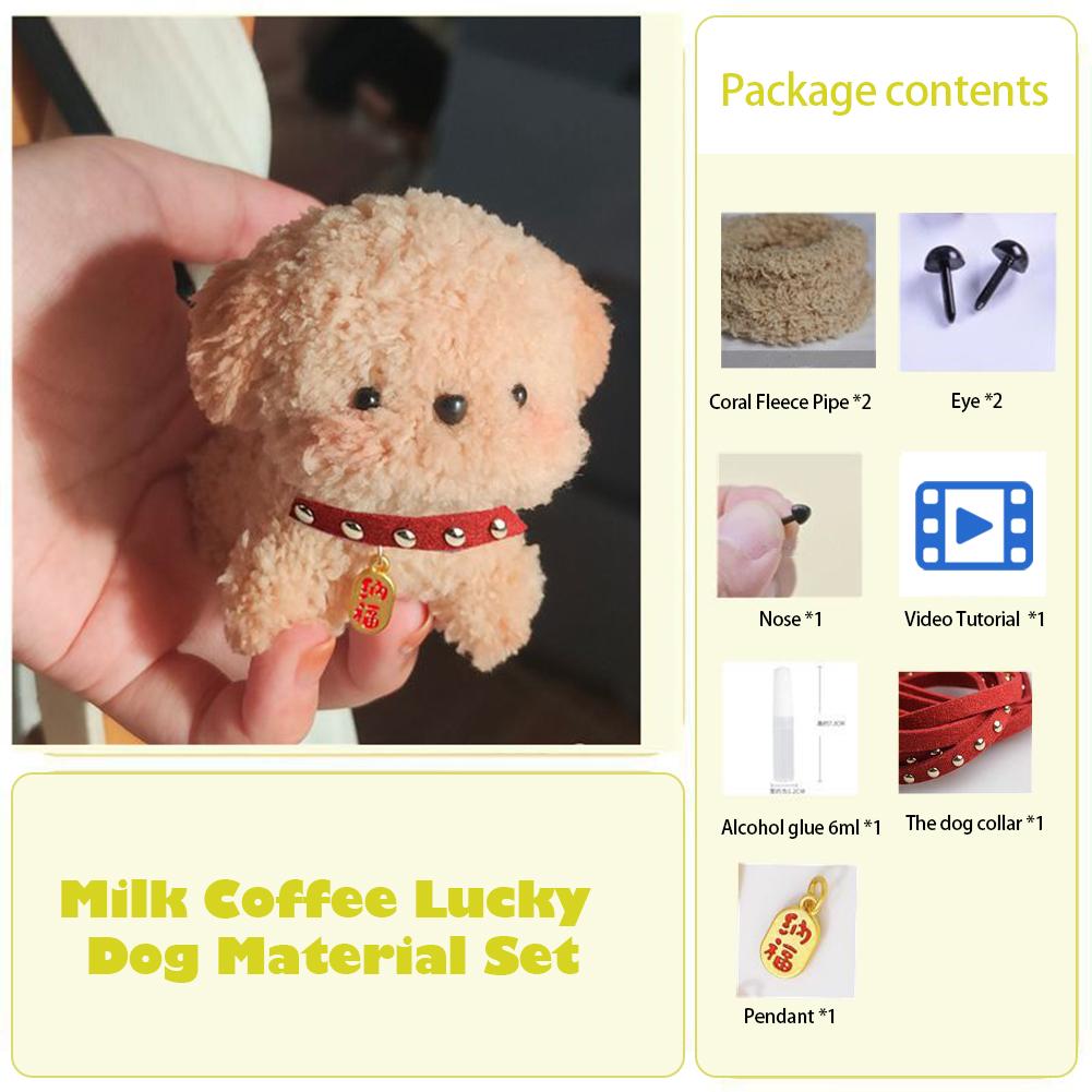 Coral Fleece Material Pipe Chenille Stems Craft Pipe Stems Kit Creative Toys Cute Dog Handmade Material for Kids DIY