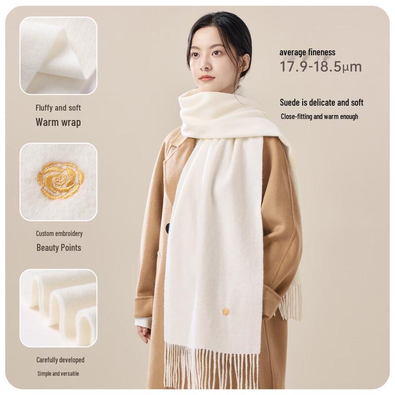 Hengyuanxiang 100% Wolle Bestickter Schal