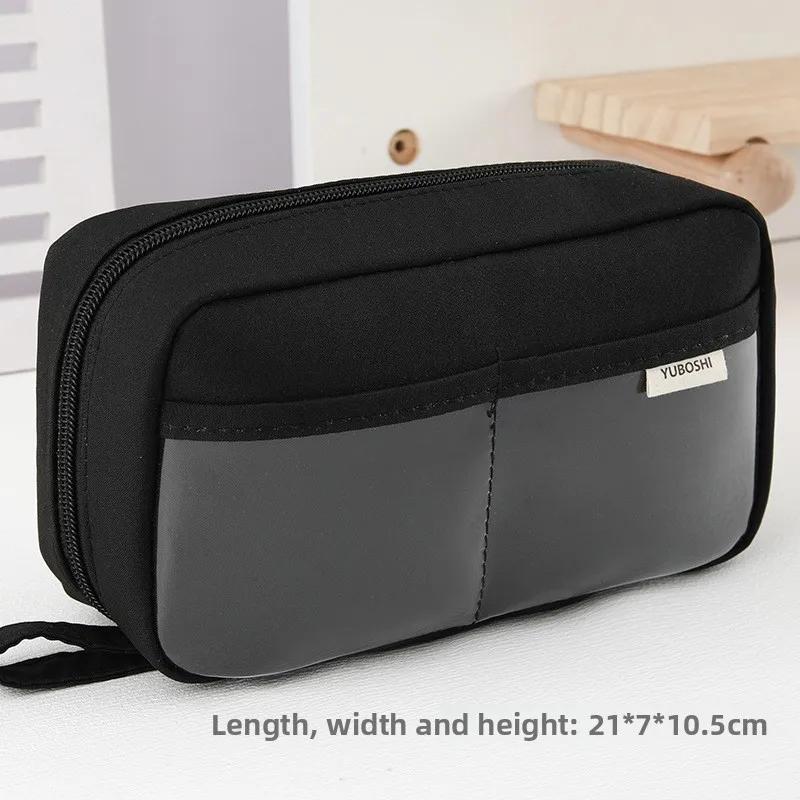Creative Simple Pencil Bag Three-dimensional 180° Opening Pencil Box Dopamine Color Match Student Cute Stationery Storage Bag