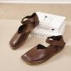 Fashion GKTINOO 2025 Spring/Summer New Retro Flat Sandals Comfortable Genuine Leather Square Toe Shallow Casual Women's Shoes