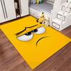 Sad Face Yellow Cartoon Carpet suitable as a non-slip mat for the living room or bedroom sofa
